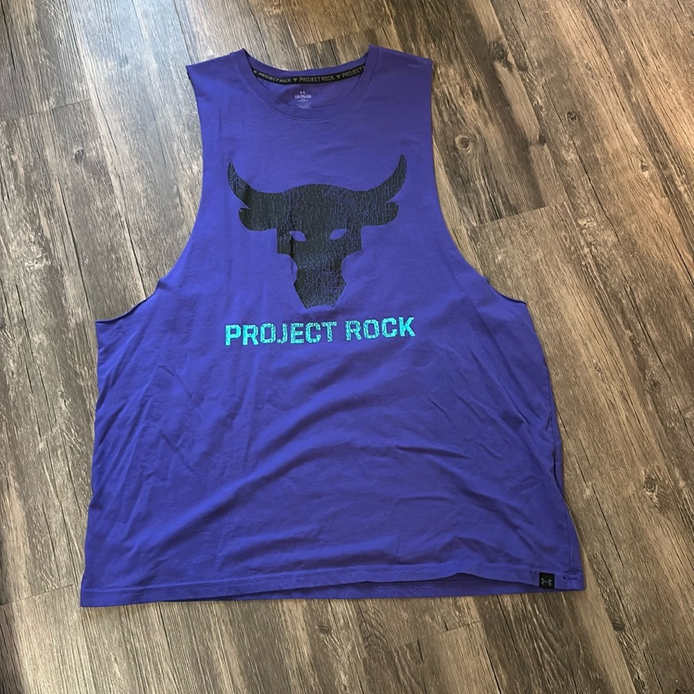 Men’s project rock tank, purple, workout tank XXL